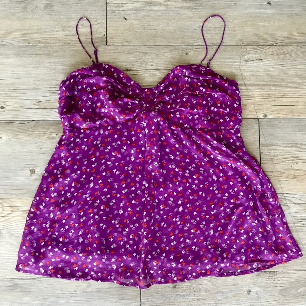 American Eagle Purple Patterned Tank Women’s Large
